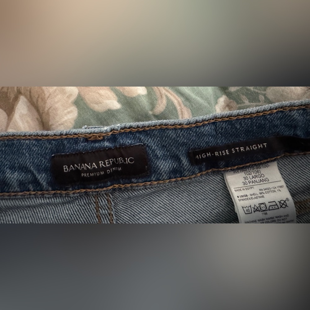 🔴Banana Republic high rise straight Blue Women's Jeans size 30 - Picture 6 of 9